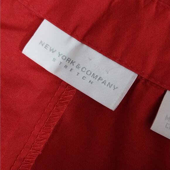 NEW YORK & CO.! ROUGE RED COTTON BLEND JEWELED COLLAR BUTTON FRONT BLOUSE! SZ XL - Picture 7 of 10